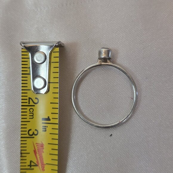 Sterling Silver Ring with Red Garnet – Minimalist Solitaire Size 8.75 - Picture 6 of 6